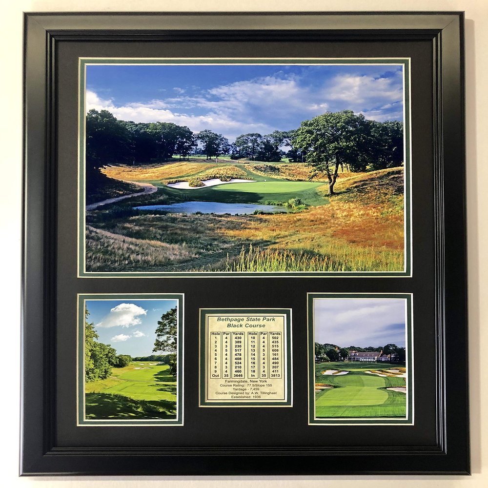 Legends Never Die Bethpage Black Golf Course - 18" x 22" Framed Double Matted Photo