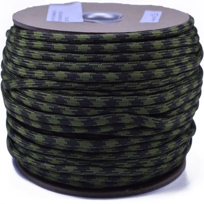 10', 25', 50', 100, 250', 1000' Hanks of Parachute 550 Cord Type III 7 Strand Paracord - Olive Dran and Moss - 250 Foot Spools