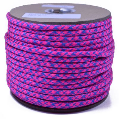 10', 25', 50', 100' Hanks, 250 Ft and 1000Ft Spools of Parachute 550 Cord Type III 7 Strand Paracord - Razzmatazz - 250 Ft Spool