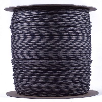 10', 25', 50', 100, 250', 1000' Hanks of Parachute 550 Cord Type III 7 Strand Paracord - Obsidian - 1000 Foot Spools