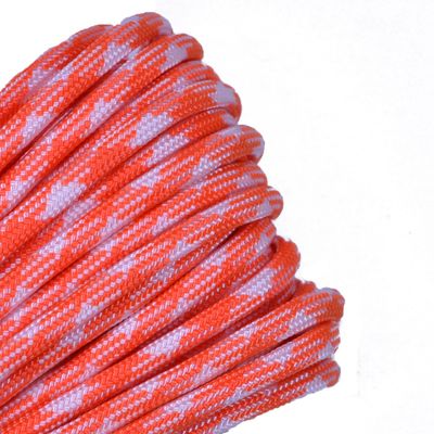 10', 25', 50', 100' Hanks, 250 ft Spool, 1000 Ft Spool of Parachute 550 Cord Type III 7 Strand Paracord - Creamsicle - 50 Feet
