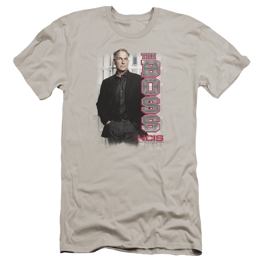 NCIS The Boss Unisex Adult Canvas Brand T Shirt for Men and Women, 2X-Large Silver