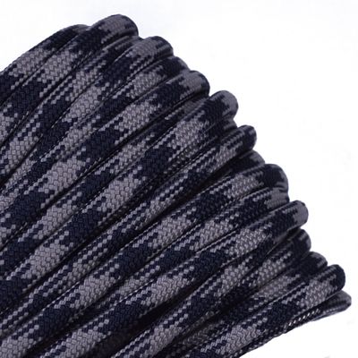 10', 25', 50', 100, 250', 1000' Hanks of Parachute 550 Cord Type III 7 Strand Paracord - Obsidian - 25 Feet