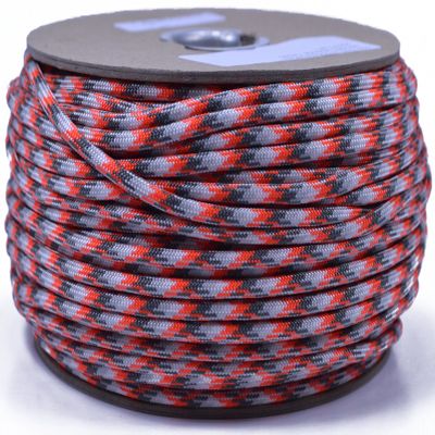 10', 25', 50', 100' Hanks, 250 ft Spool, 1000 Ft Spool of Parachute 550 Cord Type III 7 Strand Paracord - Sneaky Orange Camo - 250 Foot Spool