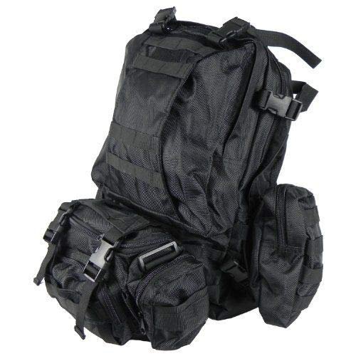 Ant Enterprises 3 Day Assault Pack Black Special Ops Backpack Military MOLLE Rucksack (Heavy Duty)