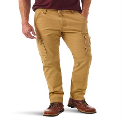 Wrangler Authentics mens Regular Tapered Cargo Pants, Brushed Almond, 42W x 30L US