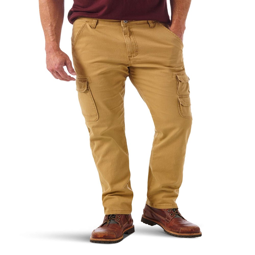 Wrangler Authentics mens Regular Tapered Cargo Pants, Brushed Almond, 42W x 30L US