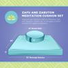 Meditation Cushion Mat Set - Large Round Zafu Floor Pillow Organic Buckwheat Pillow + Cotton Filled Zabuton Prayer Pad - Meditation Pillow Yoga Knee Pad - Made in USA - 14" Round, NAVY Cotton view 4
