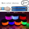 AMNQUERXUS LED Slap Bracelets Light Up Armbands Glow in The Dark Fashing Wristbands Wrist Bands Safety Reflective Running Gear Gifts for Runners Walkers Walking Jogging, Fits Men Women (2-Blue) view 2