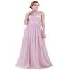 winying Womens Embroidered Chiffon Wedding Bridesmaid Maxi Dress Crochet Floral Lace Long Evening Prom Gown Dusty Rose 12 view 2