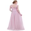 winying Womens Embroidered Chiffon Wedding Bridesmaid Maxi Dress Crochet Floral Lace Long Evening Prom Gown Dusty Rose 12 view 4