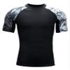 Men's Splice UV Sun Protection UPF 50+ Skins Rash Guard Short Sleeves(Eagle,2XL) view 3
