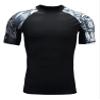 Men's Splice UV Sun Protection UPF 50+ Skins Rash Guard Short Sleeves(Wolf,2XL) view 2
