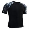Men's Splice UV Sun Protection UPF 50+ Skins Rash Guard Short Sleeves(Wolf,2XL) view 4