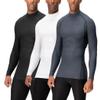 DEVOPS 3 Pack Men's Athletic Turtle Neck Long Sleeve Compression Shirts (Small, Black/Charcoal/White) view 1
