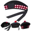 AAR Men's Scottish Glengarry Balmoral Kilt Hats Diced & Plain 100% Wool Piper 52-62 Diced Black Glengarry, 56cm (7) view 1
