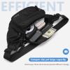ProCase Fanny Pack Waist Packs for Men Women, Waist Bag Hip Pack for Travel Hiking Running Outdoor Sports -Black, Medium view 3
