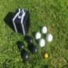 BuyBocceBalls Listing - Unique Bocce Set - 107mm with Black and White Balls, Black Bag view 1