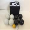 BuyBocceBalls Listing - Unique Bocce Set - 107mm with Black and White Balls, Black Bag view 2