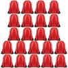 FEPITO 22 Pack Drawstring Bags String Backpack Bulk School Backpacks for Gym Traveling (Red) view 1