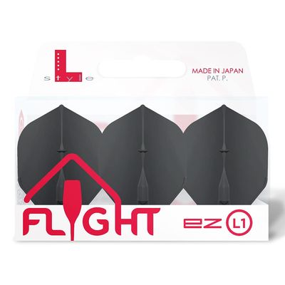 LSTYLE L1 Standard Dart Flights  EZ  Black  1 Set  Pre-Molded