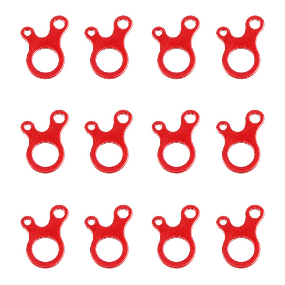 Azarxis Aluminum Alloy Paracord Tensioners Rope Adjuster, Ultralight Strong Tent Guyline Cord Adjuster Wind Rope Buckle (Red (Snail Shape) - 12 Pack)
