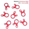 Azarxis Aluminum Alloy Paracord Tensioners Rope Adjuster, Ultralight Strong Tent Guyline Cord Adjuster Wind Rope Buckle (Red (Snail Shape) - 12 Pack) view 4
