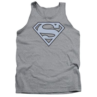 Superman Carolina Blue&Navy Shield Unisex Adult Tank Top for Men and Women, 2X-Large Athletic Heather