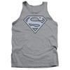 Superman Carolina Blue&Navy Shield Unisex Adult Tank Top for Men and Women, 2X-Large Athletic Heather view 1
