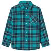SANGTREE Girls' Long Sleeves Button Down Plaid Flannel Shirt Blouse for Children Little and Big Girls, Sea Blue Plaid, 8-9 Years = Tag 150 view 2