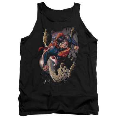 Trevco Superman Orbit Unisex Adult Tank Top for Men and Women, 2X-Large Black