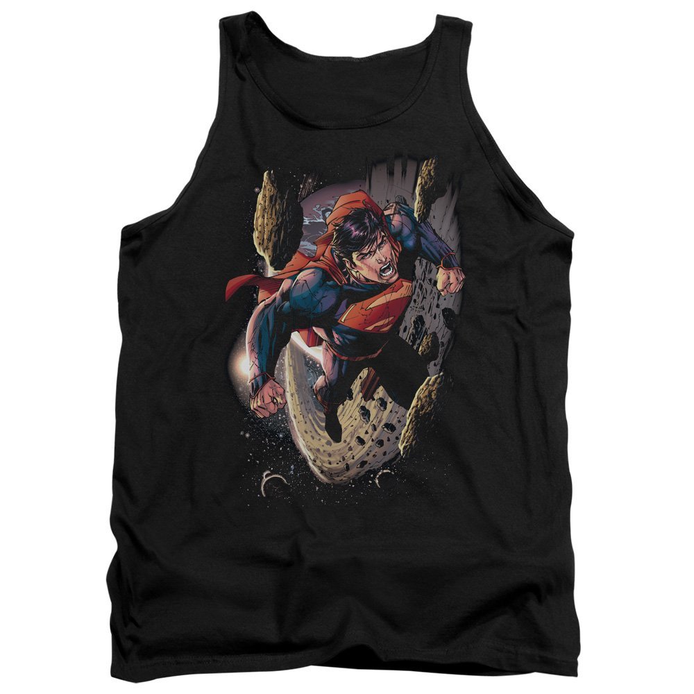 Trevco Superman Orbit Unisex Adult Tank Top for Men and Women, 2X-Large Black