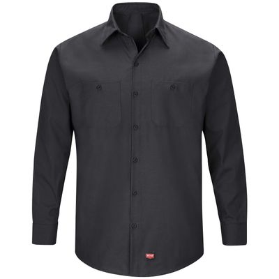 Red Kap mens Long Sleeve Work With Mimix Button Down Shirt, Black, XX-Large US