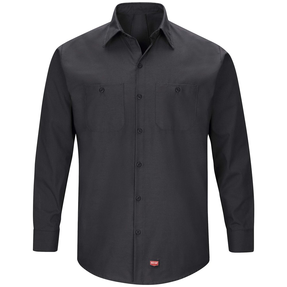 Red Kap mens Long Sleeve Work With Mimix Button Down Shirt, Black, XX-Large US