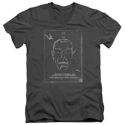 Star Trek Join The Search Unisex Adult V-Neck T Shirt for Men and Women, 2X-Large Charcoal