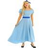 iiniim Women's Adult Elegant Princess Dress Costume Halloween Cosplay Fancy Party Maxi Dress with Bow Clip Light Blue Small view 1