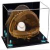Better Display Cases Acrylic Baseball Catchers Glove Display Case with Mirror and Blue Risers (A011/V16) view 1