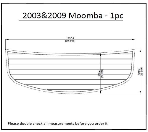 ZY 2003&2009 Moomba - 1pc- 69 3/16 x 25 9/16 Swim Platform Pad 6mm Boat EVA Teak Decking 1/4" 6mm (Medium Grey with Black Lines)