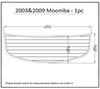 ZY 2003&2009 Moomba - 1pc- 69 3/16 x 25 9/16 Swim Platform Pad 6mm Boat EVA Teak Decking 1/4" 6mm (Medium Grey with Black Lines) view 1