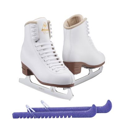 Jackson Ultima Excel JS1290 Women's Ice Skates Width: Medium - C/Size: Adult 6.5 Bundle with Skate Guards