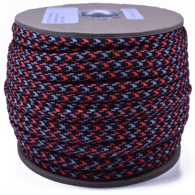 10', 25', 50', 100' Hanks, 250 ft Spool, 1000 Ft Spool of Parachute 550 Cord Type III 7 Strand Paracord - Neon Orange Ninja - 250 Foot Spool