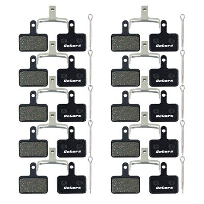 Quiet Semi-Metallic Bicycle Brake Pads - Compatible with Shimano Deore/MT200 & Tektro - Durable, Low Noise, All Weather & Heat Resistant for MTB/Ebike (10 Pairs with Split Pins)