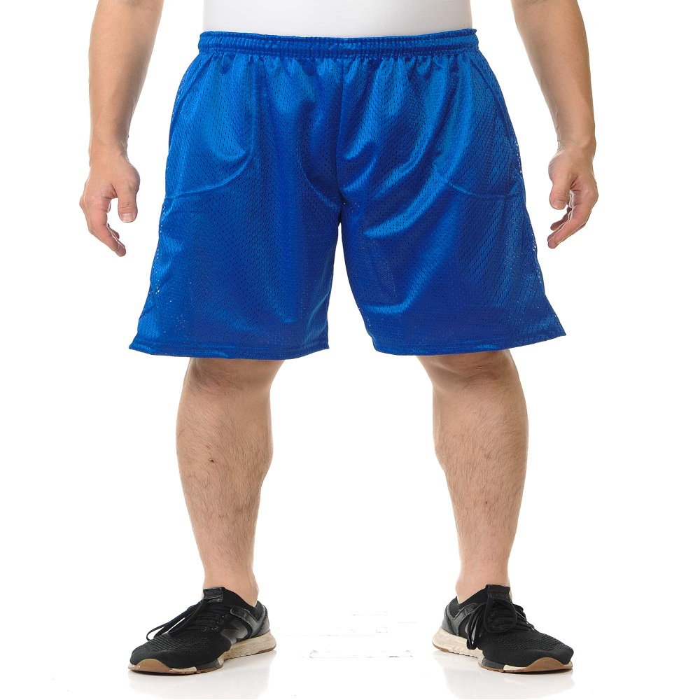 Hill Men Mesh Shorts with Pockets Sizes S-5XL (Royal, 5XL)