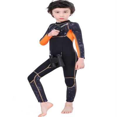 Cokarsey Kids Full Body Wetsuit 2.5mm Neoprene Back Zipper Sun Protection Thermal Swimsuit for Boys