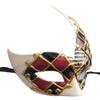 Coolwife Men's Masquerade Mask Vintage Venetian Checkered Musical Party Mardi Gras Mask (Burgundy/Black) view 3