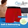 Chill Boys - Cool, Comfortable & Breathable Mens Underwear - Men's Boxers (Small, Red) - Imported 95% Viscose from Bamboo / 5% Spandex view 2