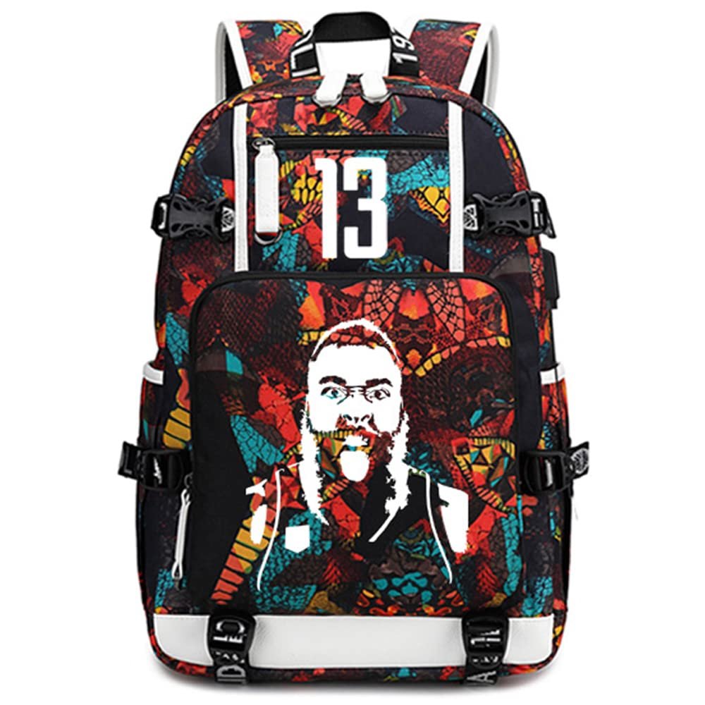 FANwenfeng Basketball Player J-Harden Luminous Backpack Travel Daypacks Fans Bag for Men Women (Style 2)