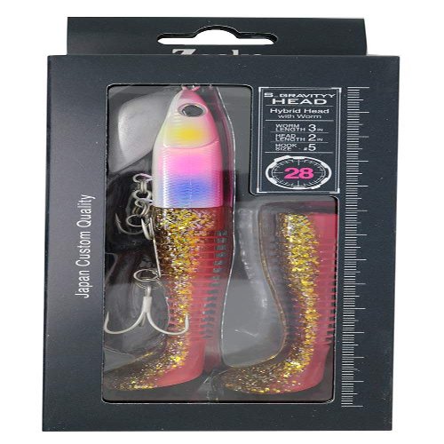 ZEAKE Worm Surf Gravity Head, 1.0 oz (28 g), 005 Pink Back Rainbow Glowberry