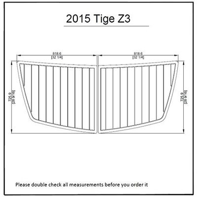 2015 Tige Z3 Swim Platform Pad 6mm Boat EVA Teak Decking 1/4" 6mm (Dark Grey with Black Lines)