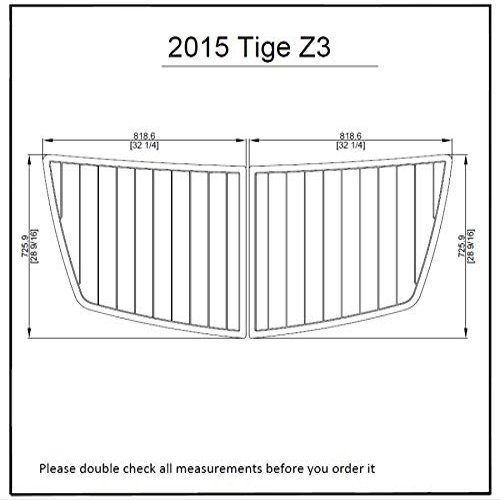 2015 Tige Z3 Swim Platform Pad 6mm Boat EVA Teak Decking 1/4" 6mm (Dark Grey with Black Lines)
